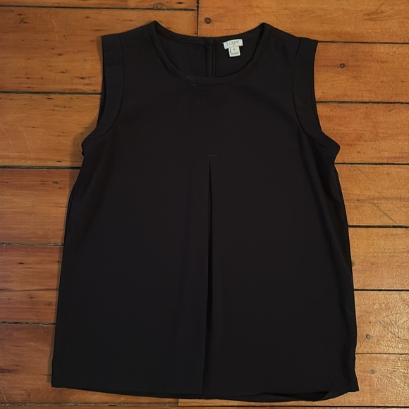 Black Vintage J. Crew tunic top or sleeveless blouse. Office, classic, size 8 - Picture 4 of 5